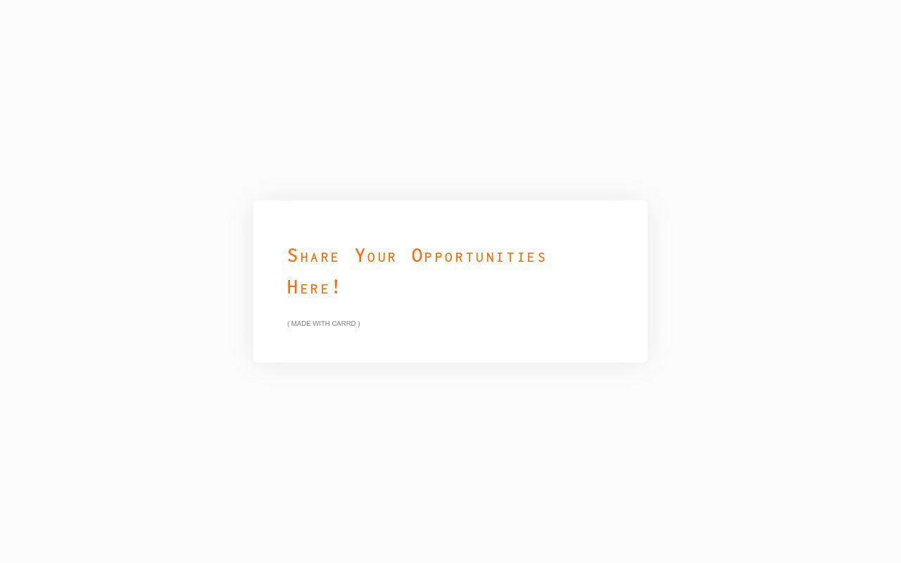 Carrd profile picture for @opportunities